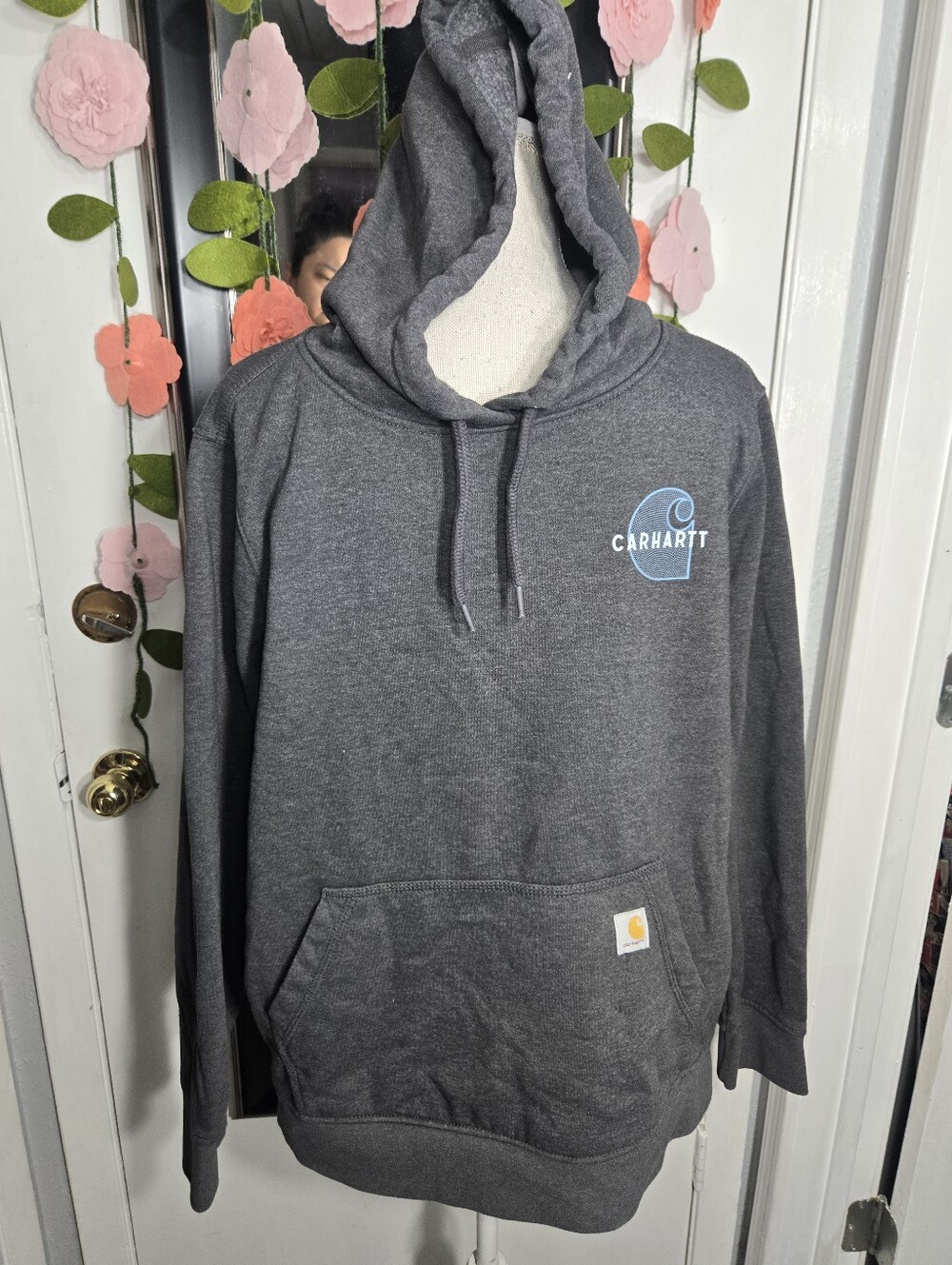 Big Boy's Carhartt Rain Defender Gray Sweatshirt Sz XL